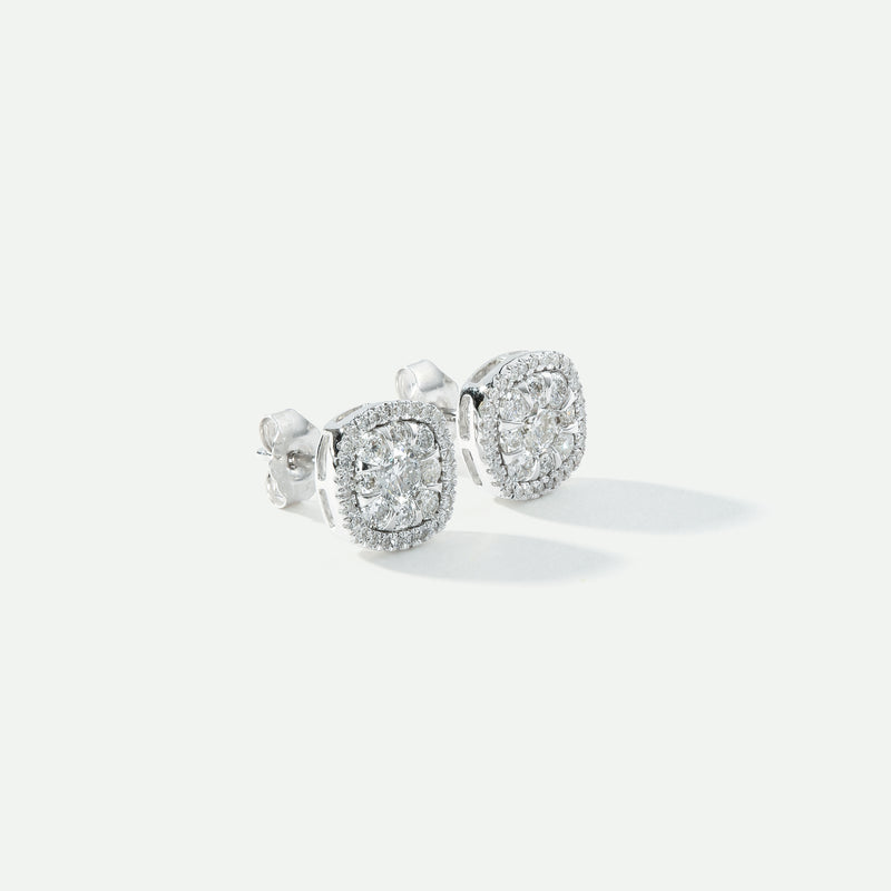 Doris | 9ct White Gold 0.89ct tw Lab Grown Diamond Cluster Stud Earrings