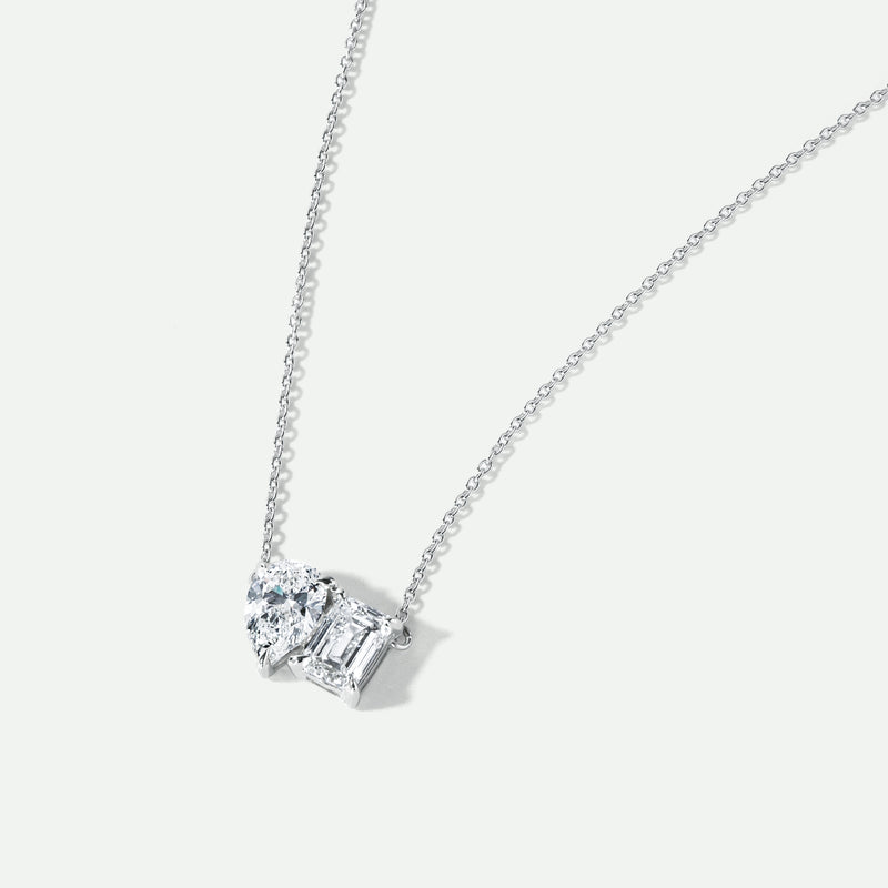 Elise Necklace | 9ct White Gold 1.5ct tw Lab Grown Diamond Toi Et Moi Necklace