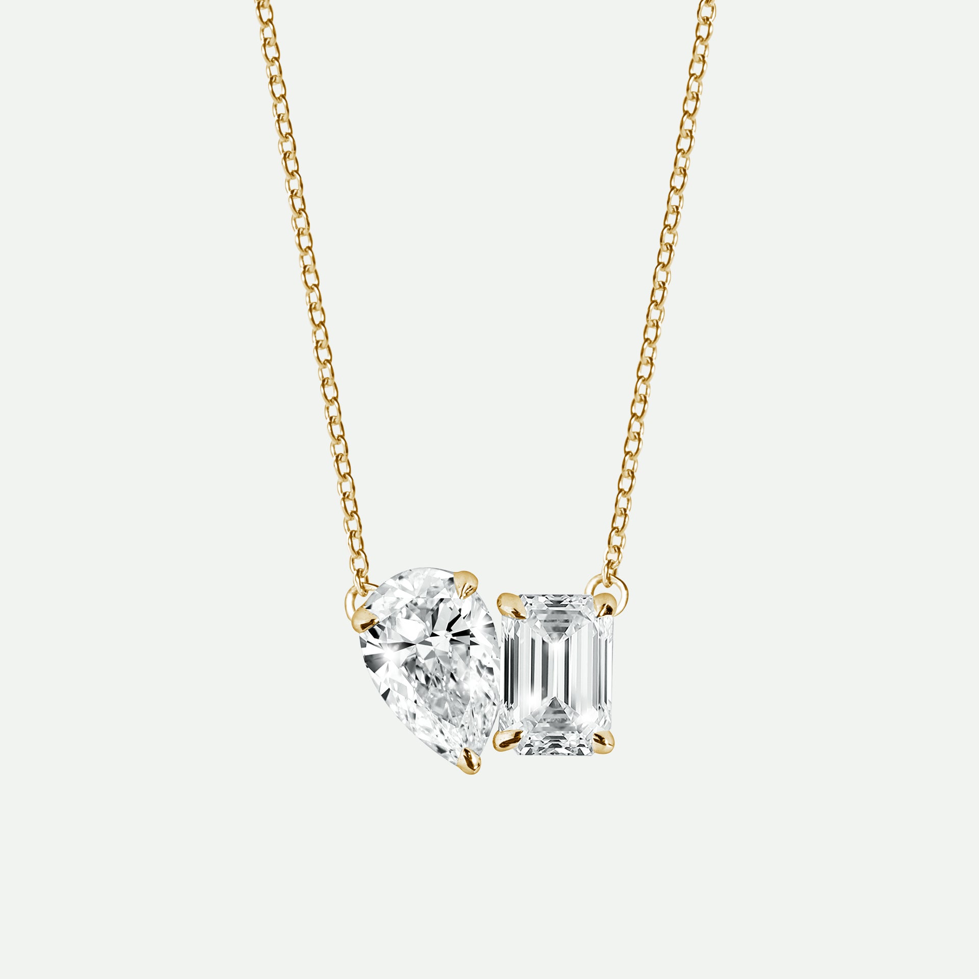 Elise Necklace | 9ct Yellow Gold 1.5ct tw Lab Grown Diamond Toi Et Moi Necklace