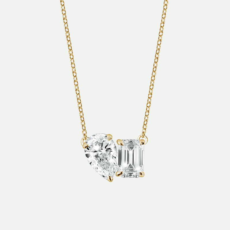 Elise Necklace | 9ct Yellow Gold 1.5ct tw Lab Grown Diamond Toi Et Moi Necklace