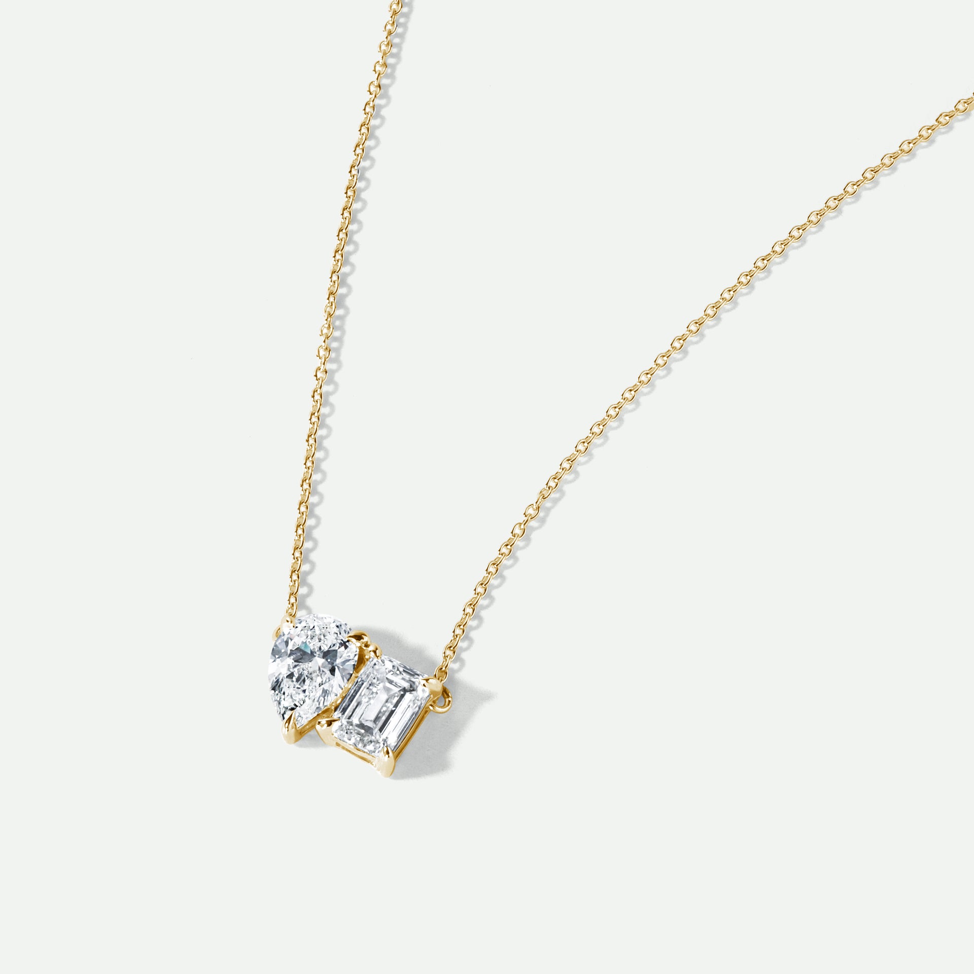 Elise Necklace | 9ct Yellow Gold 1.5ct tw Lab Grown Diamond Toi Et Moi Necklace