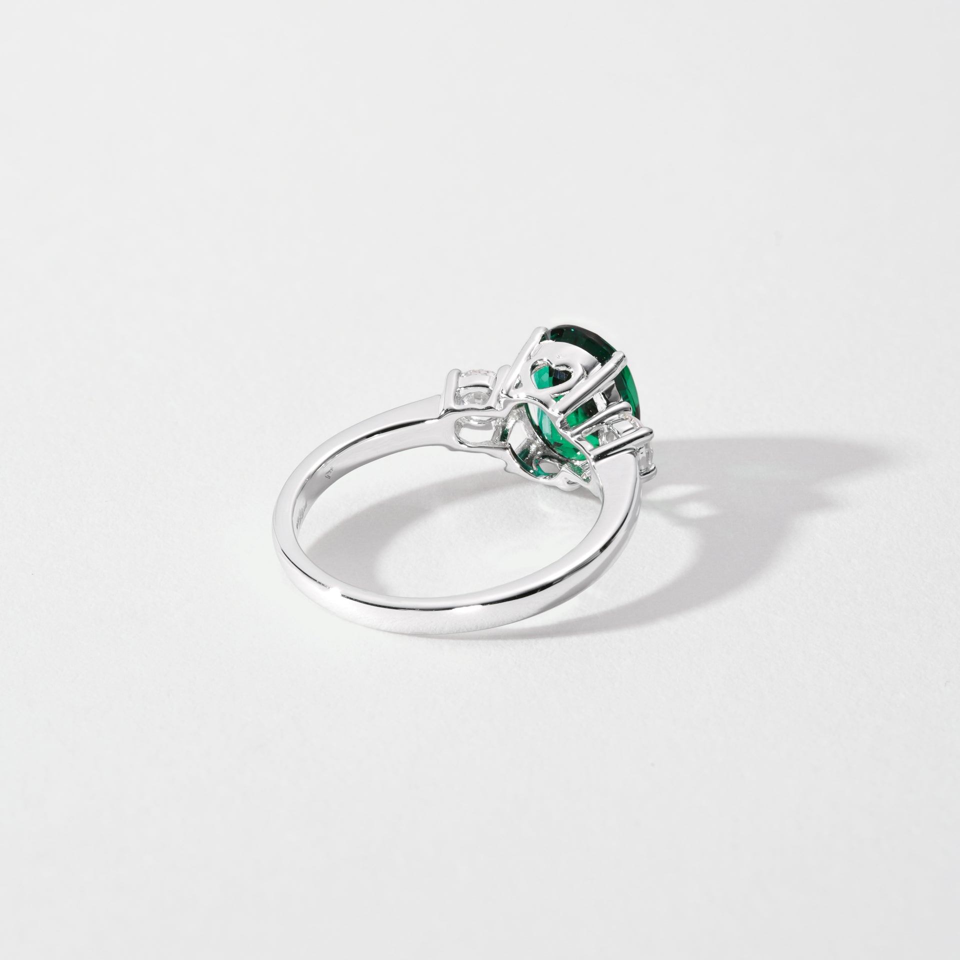Ellison | 9ct White Gold 0.33ct tw Lab Grown Diamond and Created Emerald Ring