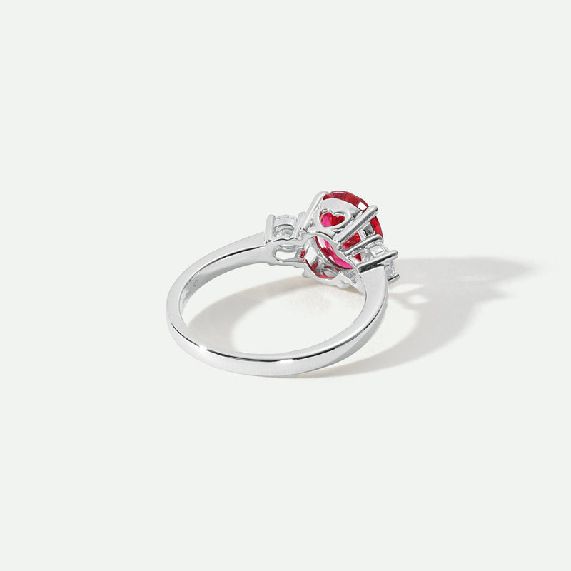 Ellison | 9ct White Gold 0.33ct tw Lab Grown Diamond and Created Ruby Ring