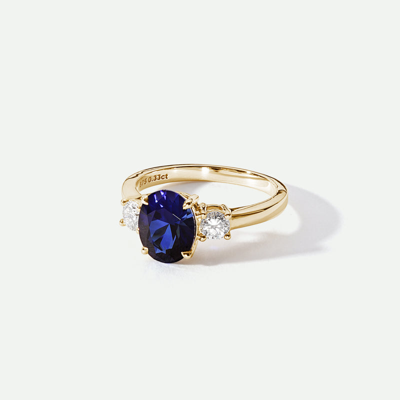 Ellison | 9ct Yellow Gold 0.33ct tw Lab Grown Diamond and Created Sapphire Ring