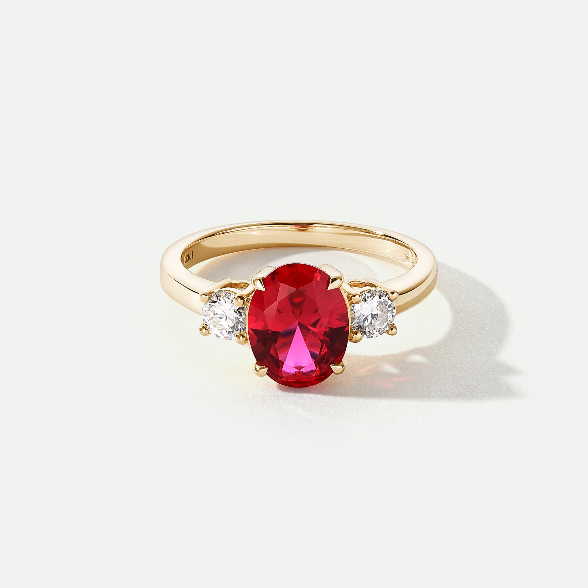 Ellison | 9ct Yellow Gold 0.33ct tw Lab Grown Diamond and Created Ruby Ring