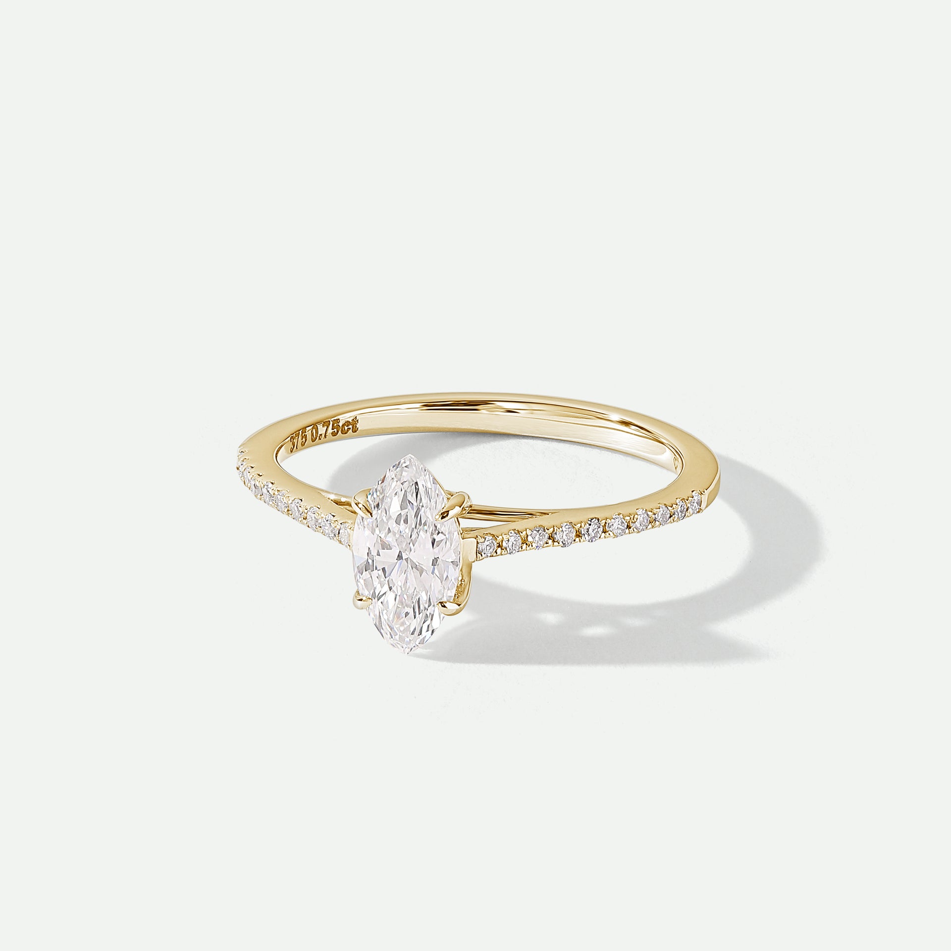 Emily | 9ct Yellow Gold 0.75ct tw Marquise Lab Grown Diamond Ring