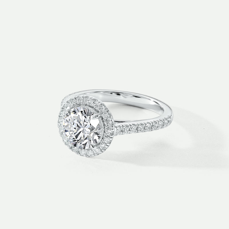 Evelyn | Platinum 1.90ct tw Round Lab Grown Diamond Halo Ring