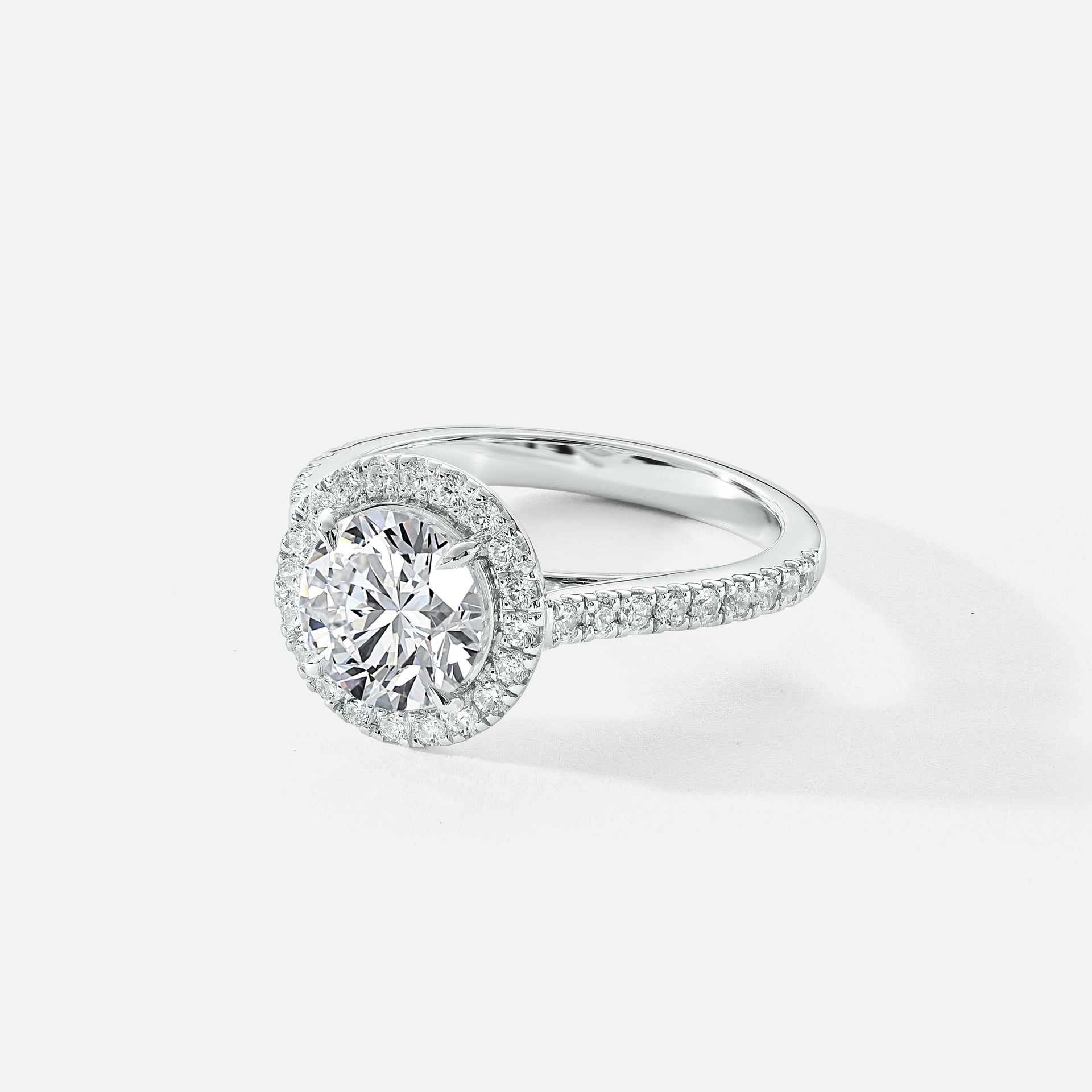 Evelyn | Platinum 1.90ct tw Round Lab Grown Diamond Halo Ring