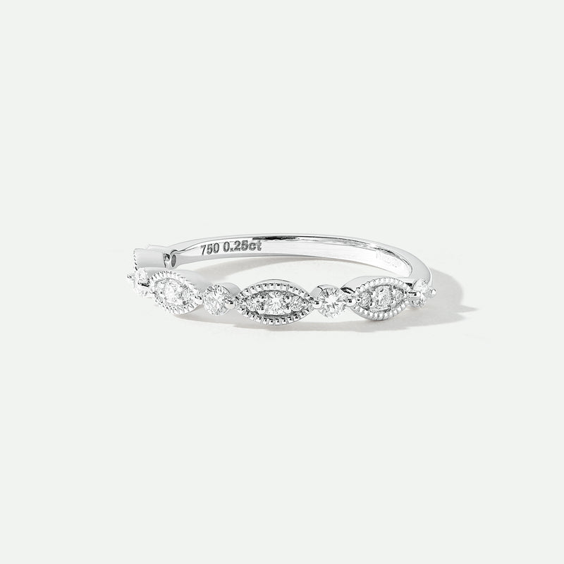 Florence | 18ct White Gold 0.25ct tw Lab Grown Diamond Vintage Wedding Band Ring
