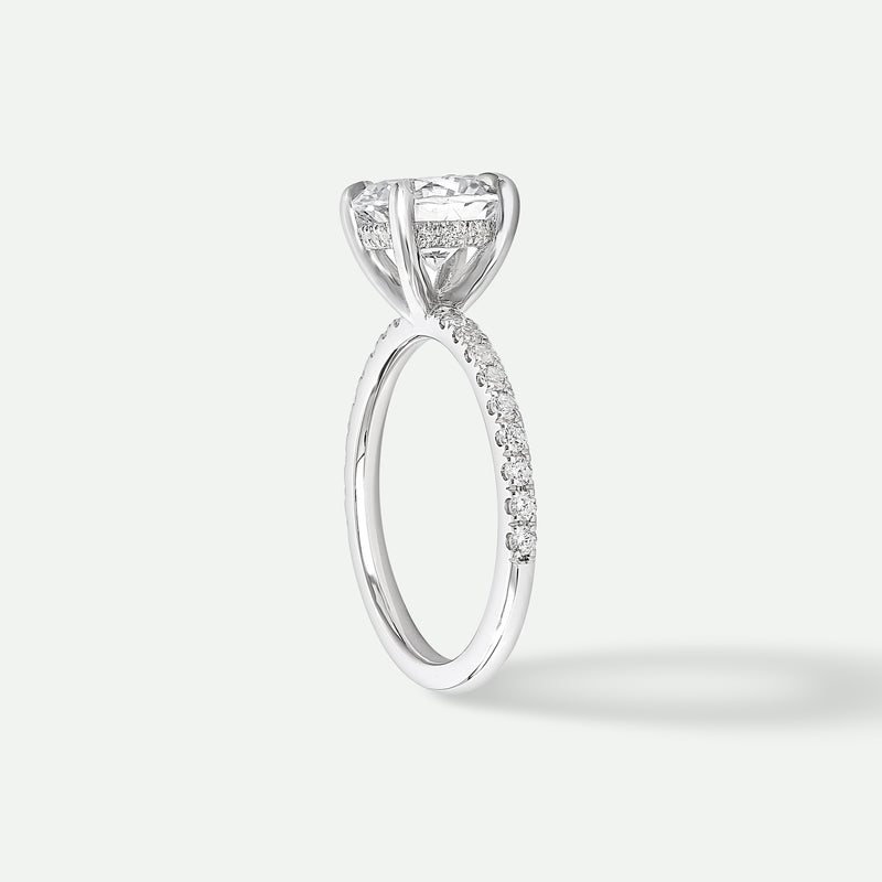 Isabelle | Platinum 1.80ct tw Round Lab Grown Diamond Ring Hidden Halo