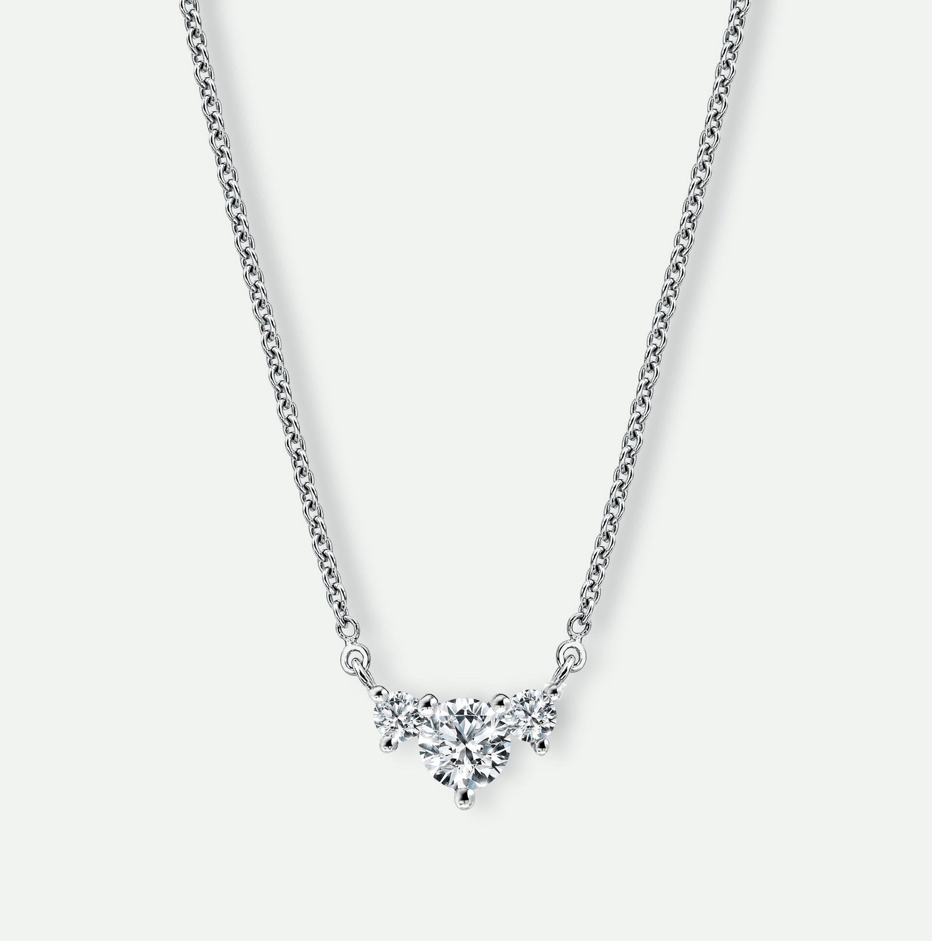 Isla | 9ct White Gold 0.33ct tw Lab Grown Diamond Three Stone Necklace
