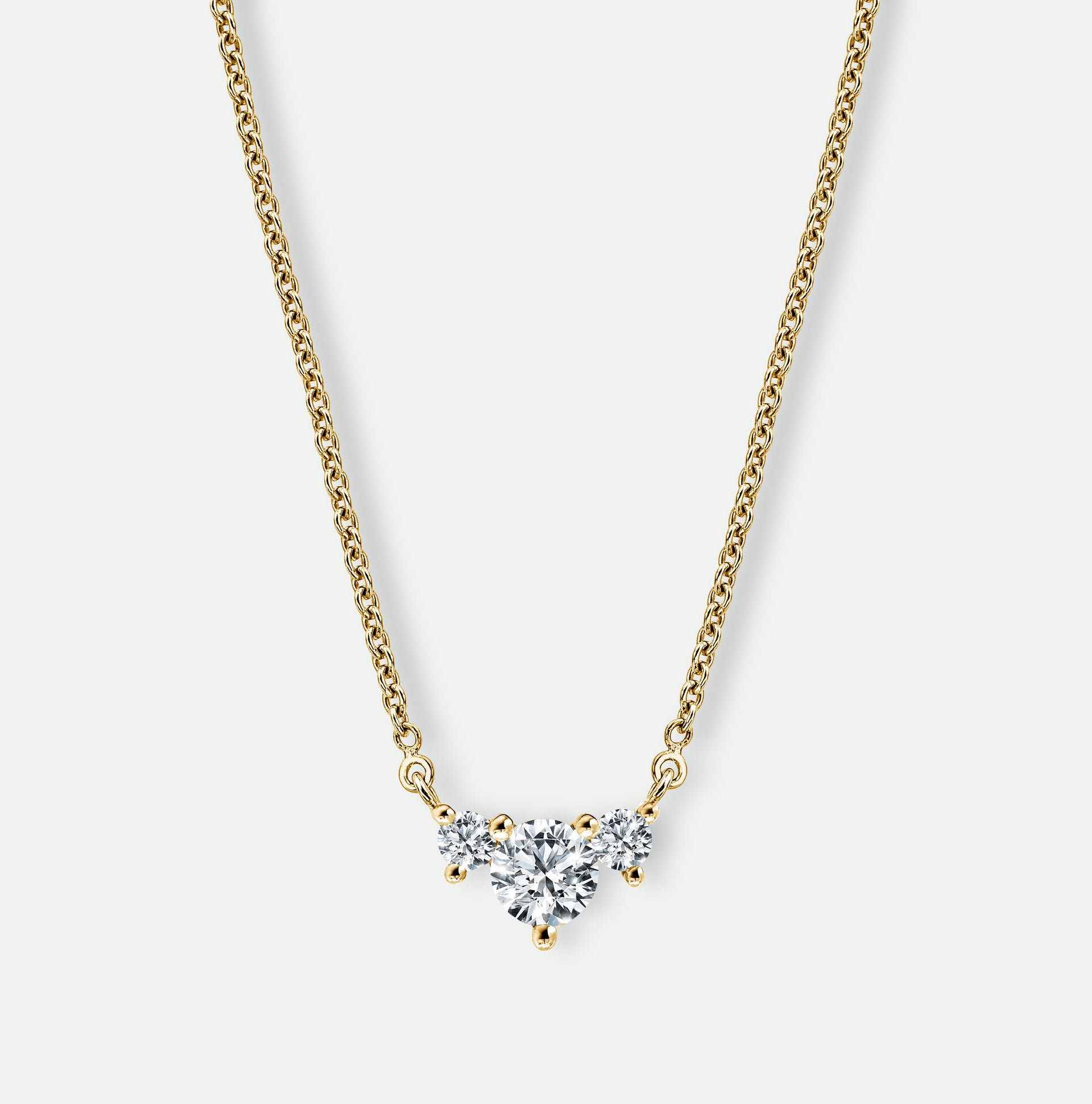 Isla | 9ct Yellow Gold 0.33ct tw Lab Grown Diamond Three Stone Necklace