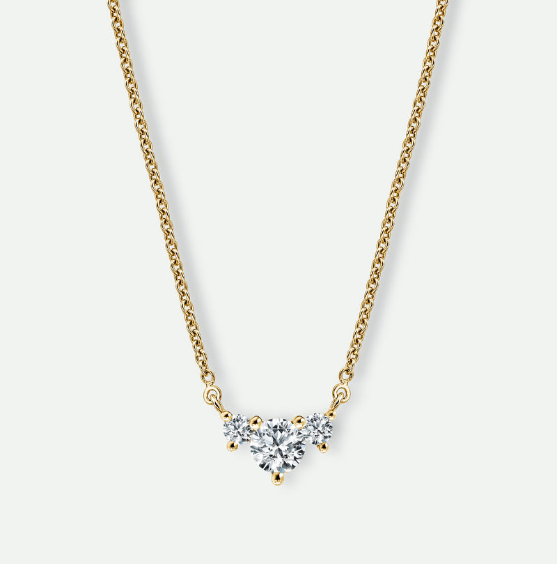 Isla | 9ct Yellow Gold 0.33ct tw Lab Grown Diamond Three Stone Necklace