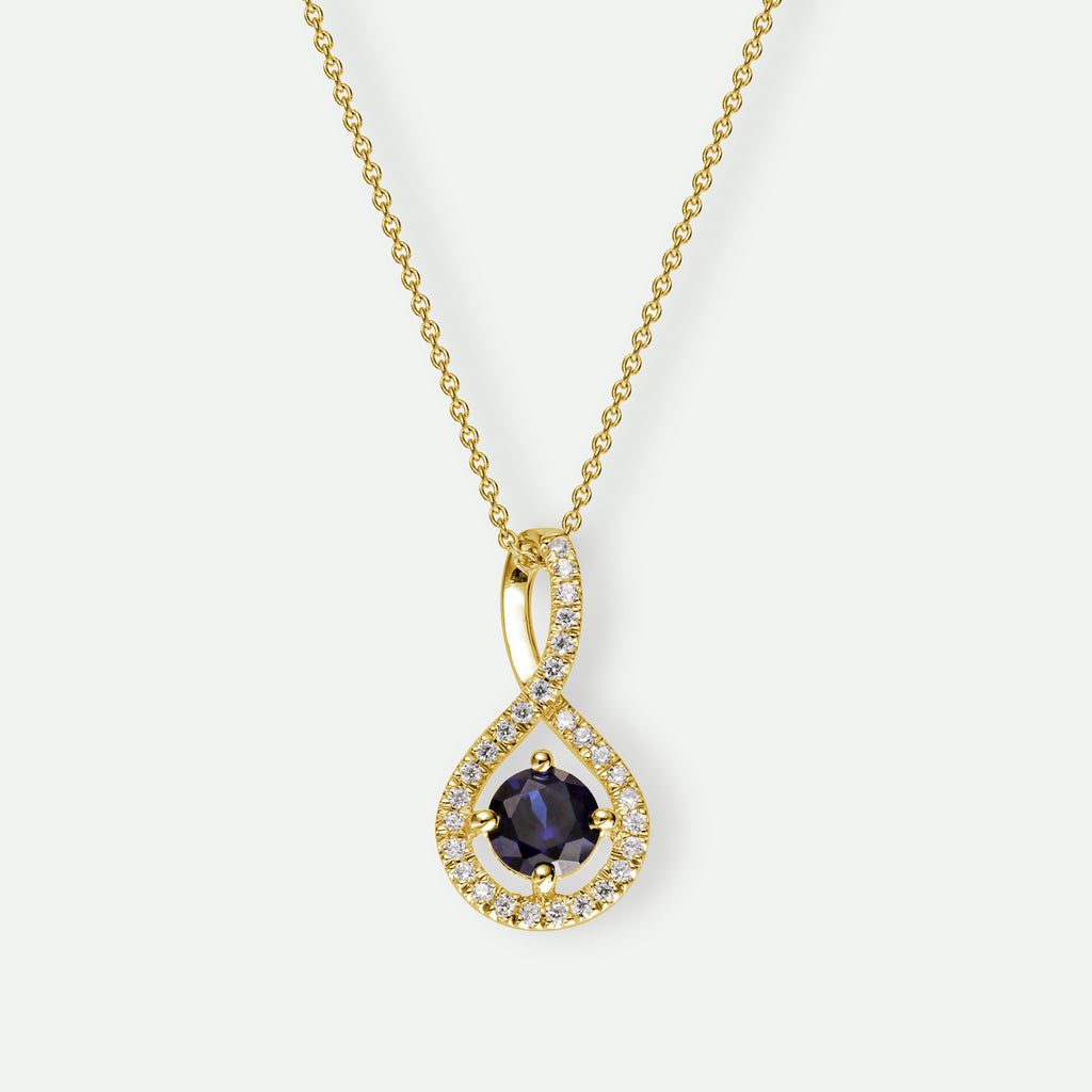 #Kirsty | 9ct Yellow Gold Created Sapphire and Lab Grown Diamond Necklace