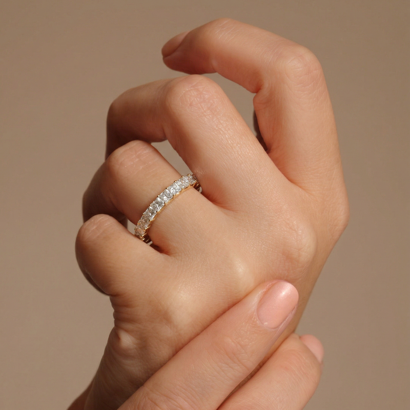 Leona | 9ct Yellow Gold 1ct tw Lab Grown Diamond Eternity Band Ring