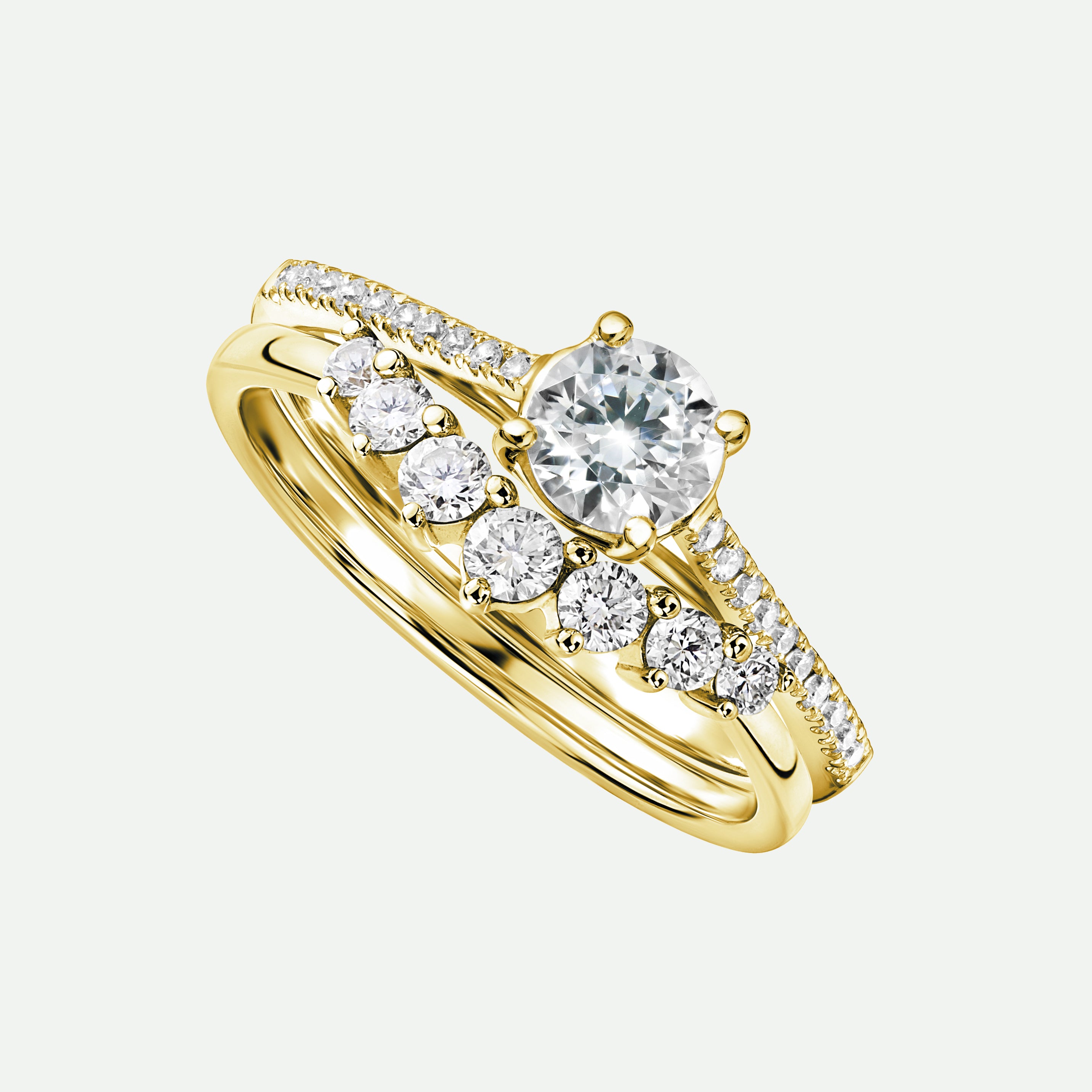 Diamond yellow gold hot sale wedding band