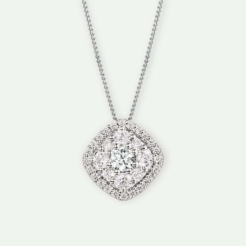 Marie | 9ct White Gold 0.50ct tw Lab Grown Diamond Cluster Pendant