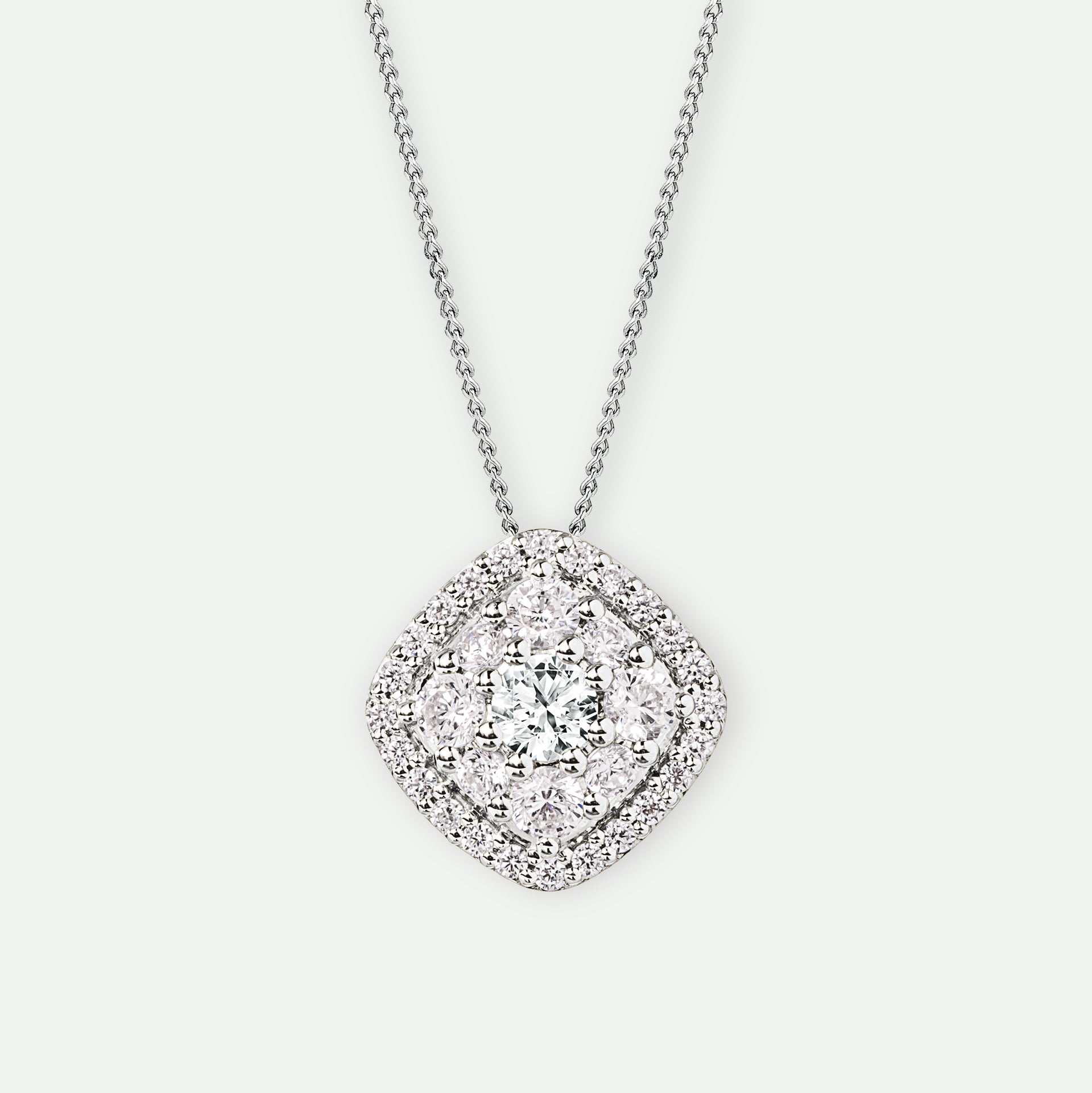 Marie | 9ct White Gold 0.50ct tw Lab Grown Diamond Cluster Pendant