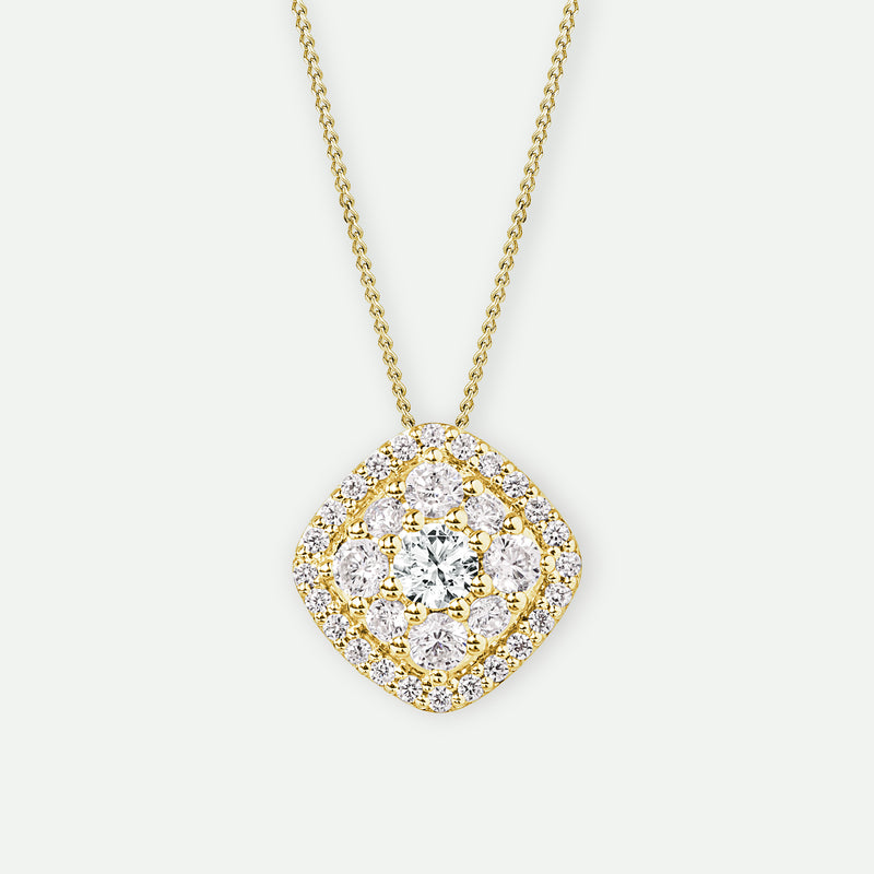 Marie | 9ct Yellow Gold 0.50ct tw Lab Grown Diamond Cluster Pendant