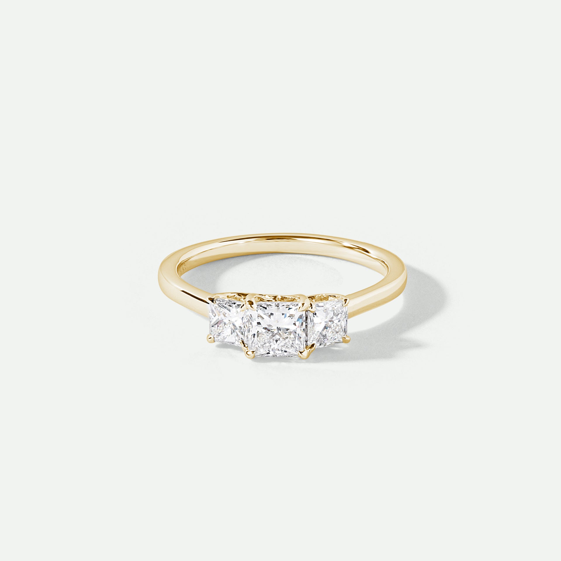 Mavis | 9ct Yellow Gold 1ct tw Lab Grown Diamond Three Stone Engagement Ring