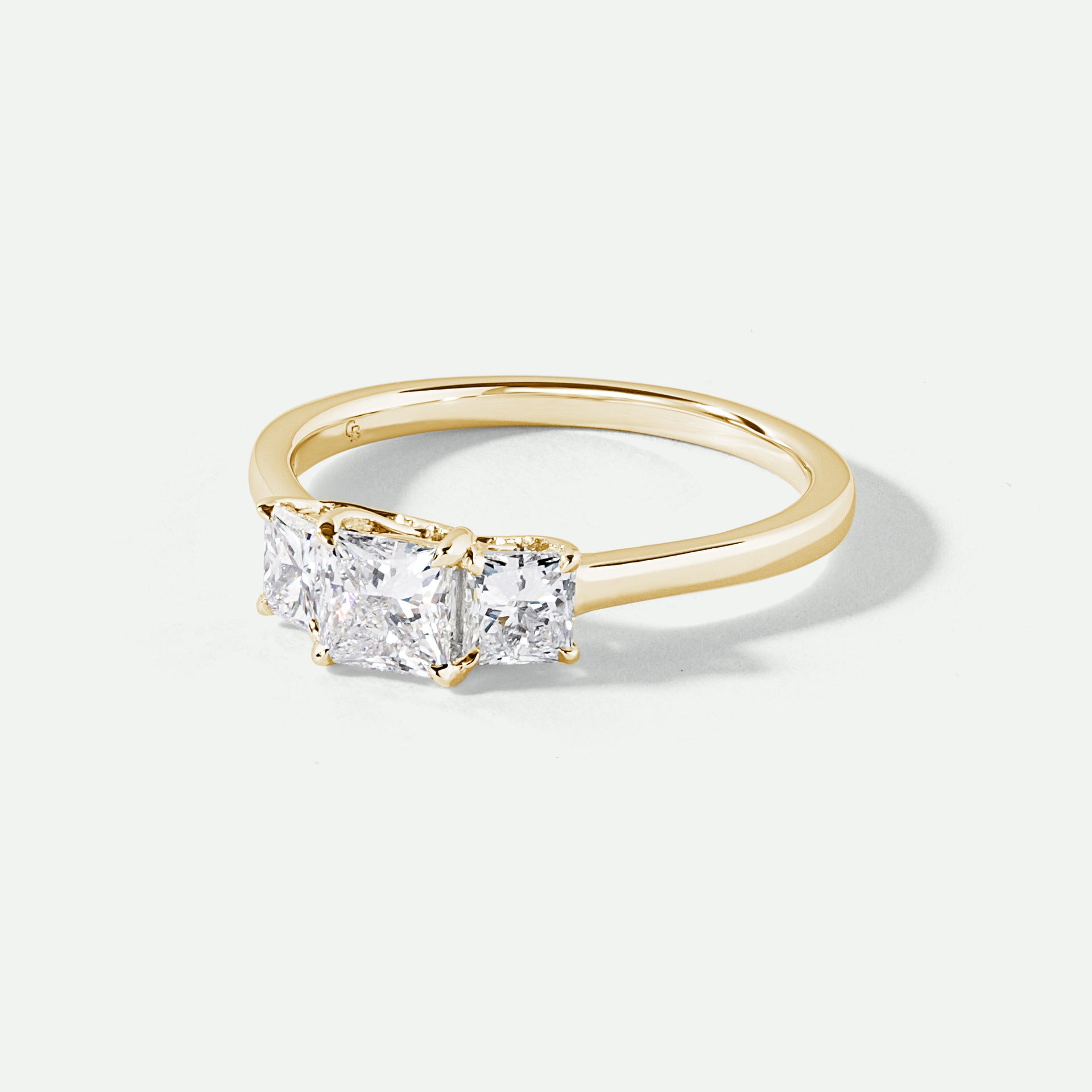 Mavis | 9ct Yellow Gold 1ct tw Lab Grown Diamond Three Stone Engagement Ring