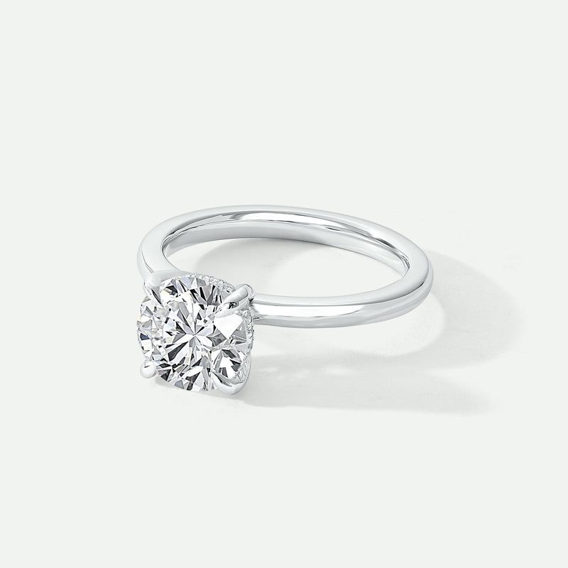 Mireille | Platinum 1.50ct Round Lab Grown Diamond Ring Hidden Halo