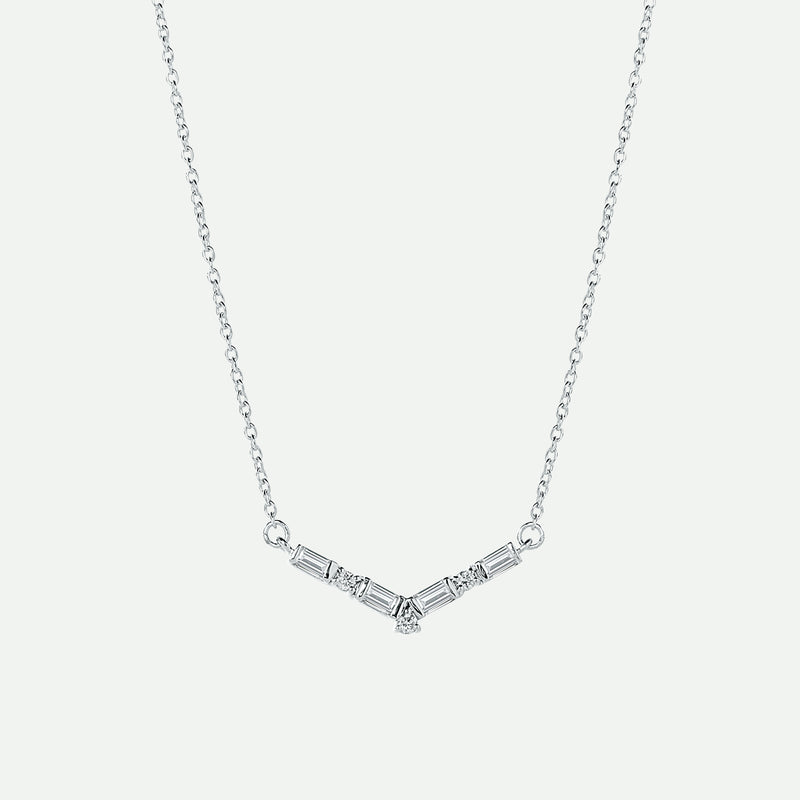 Nadia | 9ct White Gold 0.13ct tw Lab Grown Diamond Chevrone Necklace