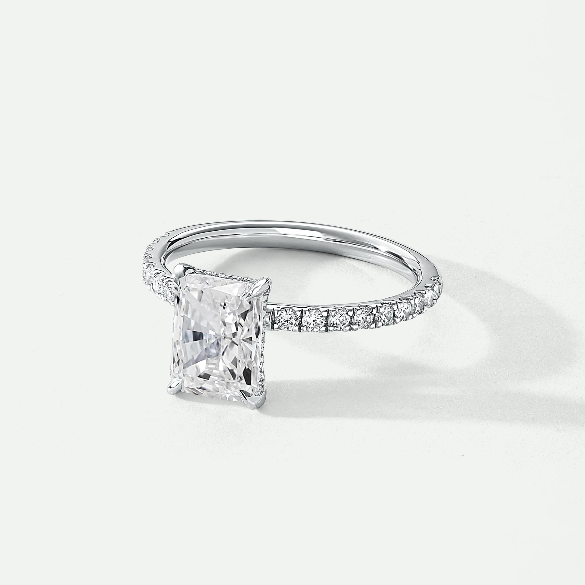 Nikki | Platinum 1.80ct tw Radiant Lab Grown Diamond Ring Hidden Halo