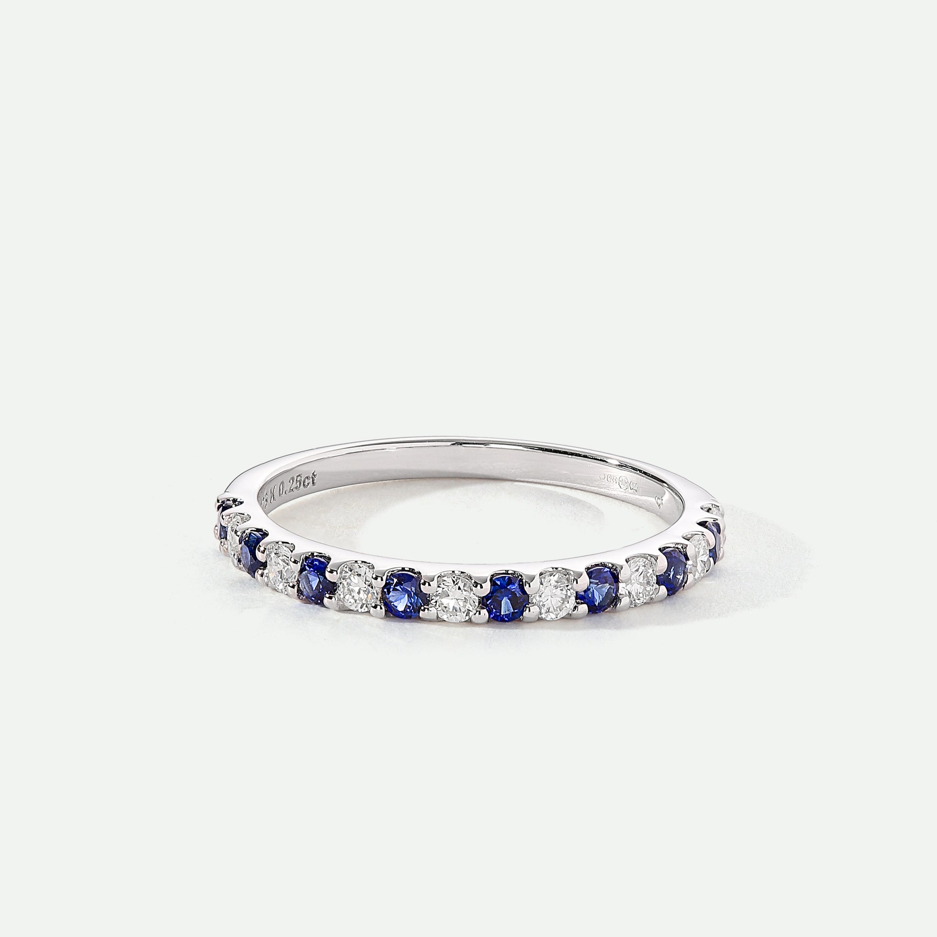 Odette | 9ct White Gold | 0.25ct (tw) Lab Grown Diamond and Created Sapphire Eternity Ring