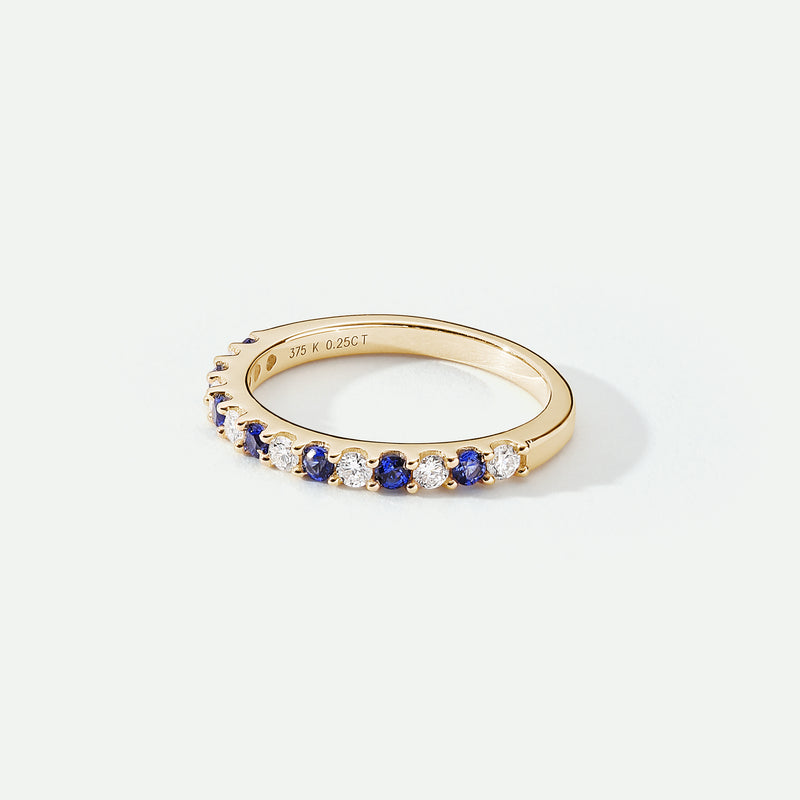 Odette | 9ct Yellow Gold 0.25ct tw Lab Grown Diamond and Created Sapphire Eternity Ring