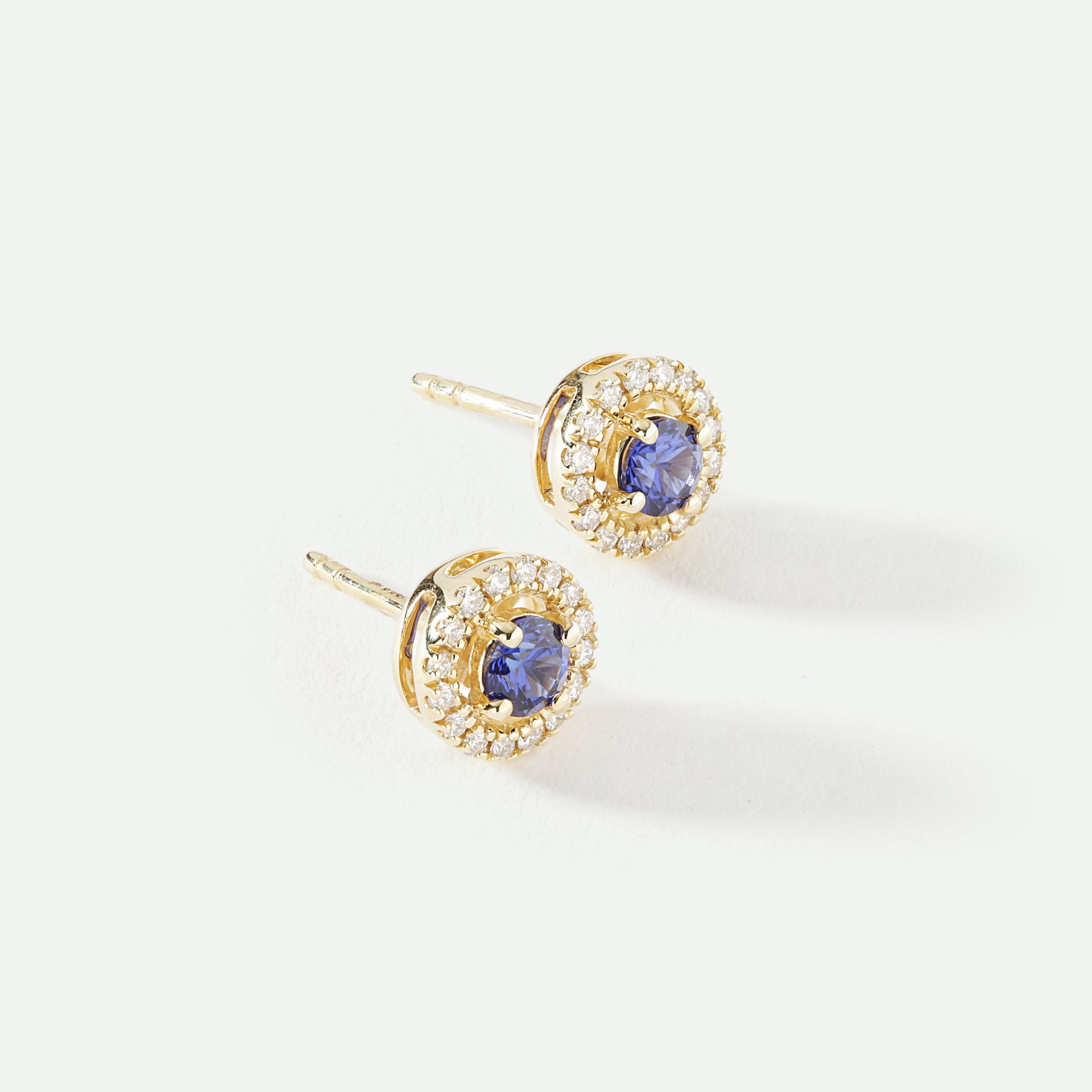 Orla | 9ct Yellow Gold Lab Grown Diamond and Created Sapphire Earrings