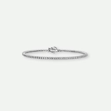 Tiffany T diamond hinged wire bangle in 18k white gold, medium. | Tiffany &  Co.