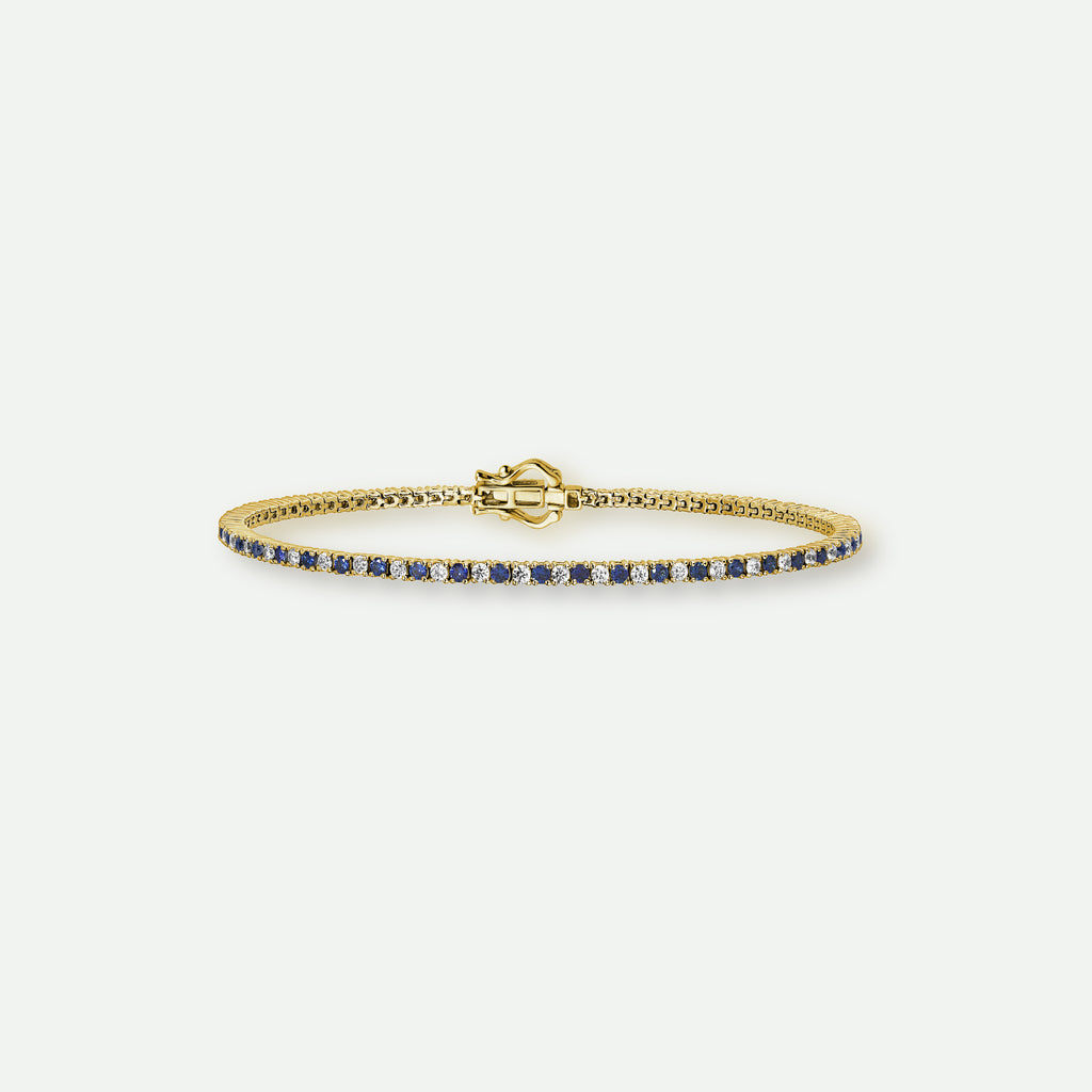 #Penelope | 9ct Yellow Gold Created Sapphire and Lab Grown Diamond Bracelet