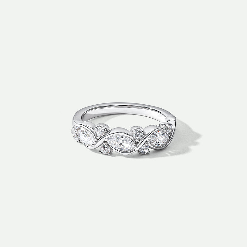 Liv | 9ct White Gold 0.75ct tw  Lab Grown Diamond Entwined Band Ring