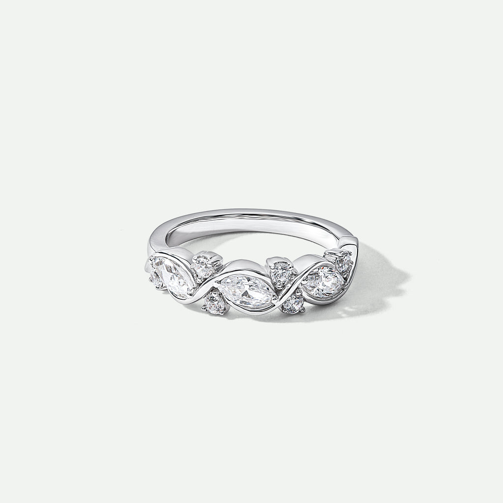 Liv | 9ct White Gold 0.75ct tw Lab Grown Diamond Entwined Band Ring