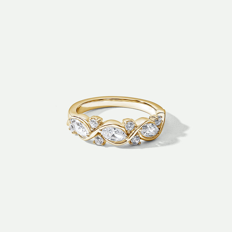 Liv | 9ct Yellow Gold 0.75ct tw FG/VS Lab Grown Diamond Entwined Band Ring