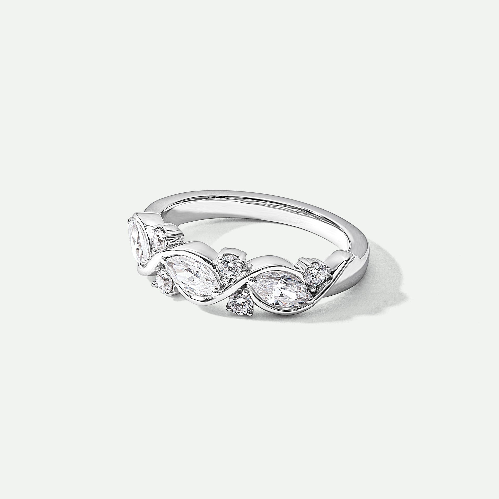 Liv | 9ct White Gold 0.75ct tw  Lab Grown Diamond Entwined Band Ring