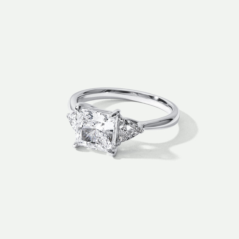 Austin | 18ct White Gold 2.50ct tw Princess Cut and Trillion Cut Lab Grown Diamond Trilogy Ring