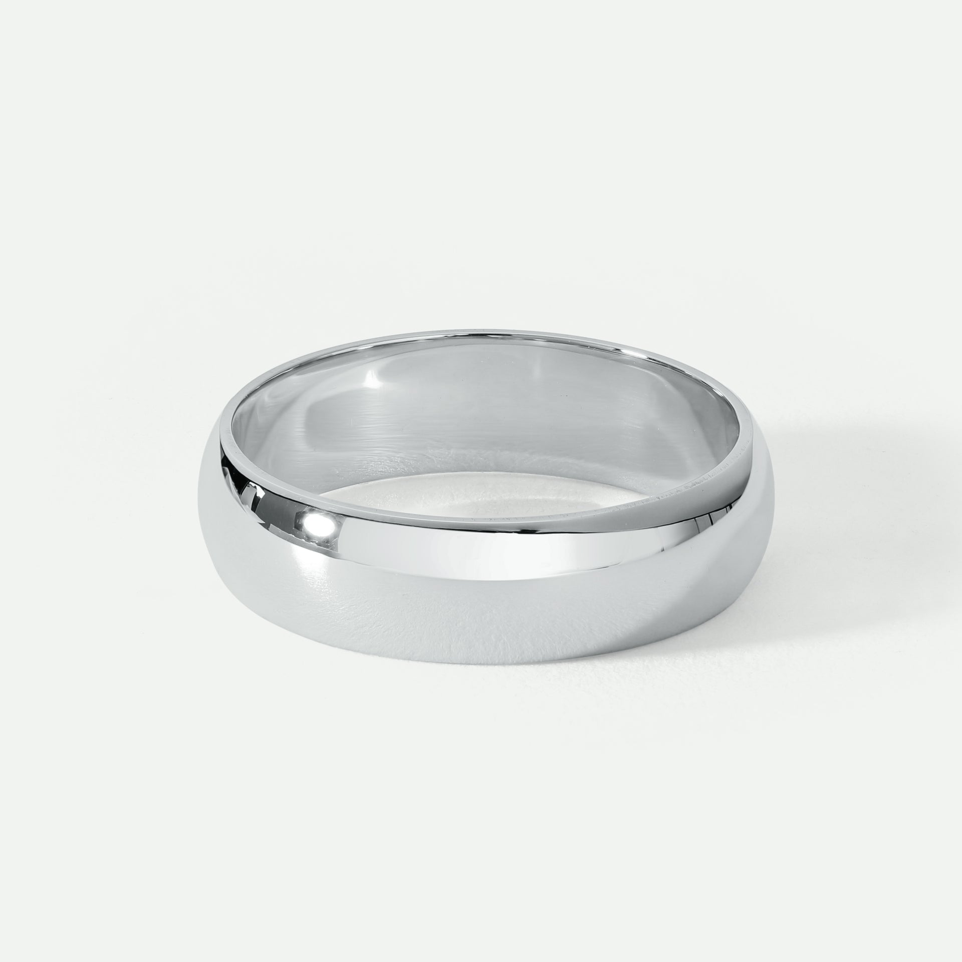 Riley | Platinum 5mm Heavy D Shape Wedding Ring