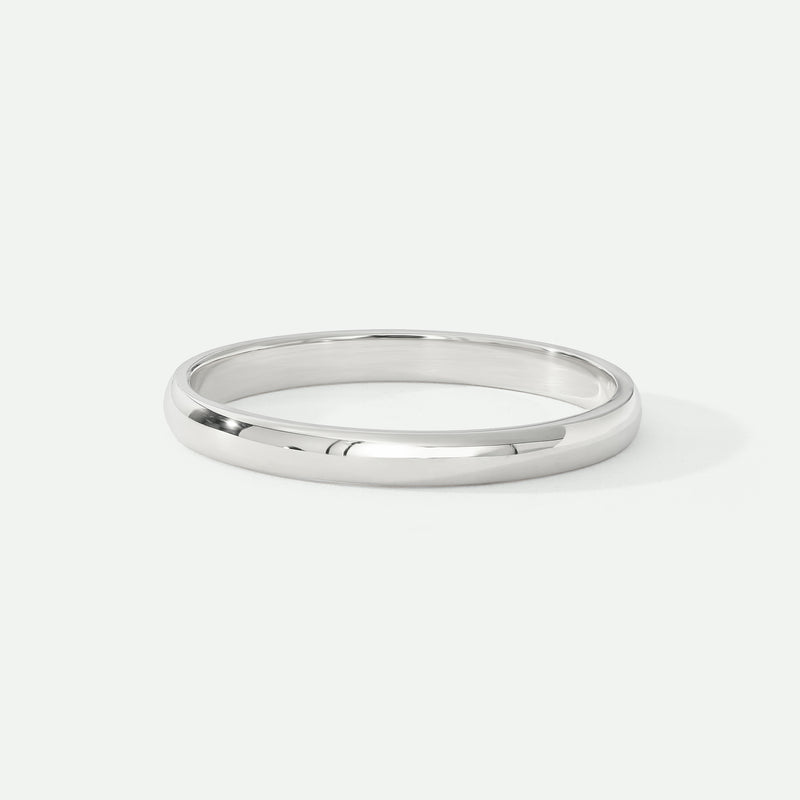 Riley | 18ct White Gold 2mm Heavy D Shape Wedding Ring