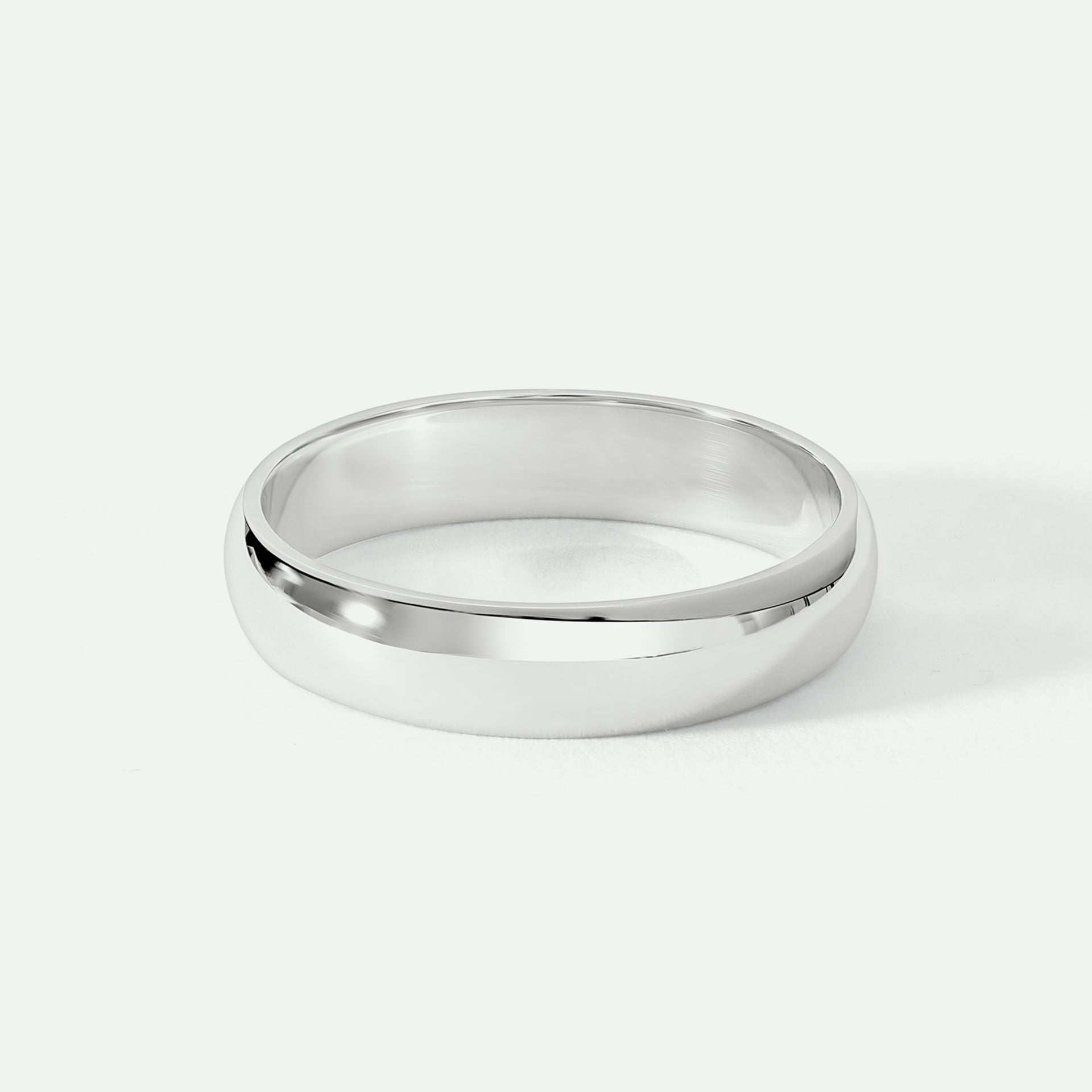 Riley | 18ct White Gold 4mm Heavy D Shape Wedding Ring