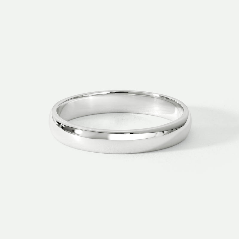 Riley | 18ct White Gold 3mm Heavy D Shape Wedding Ring