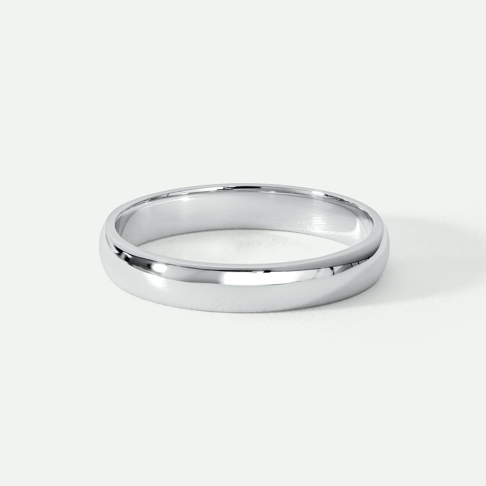 Riley | Platinum 3mm Heavy D Shape Wedding Ring