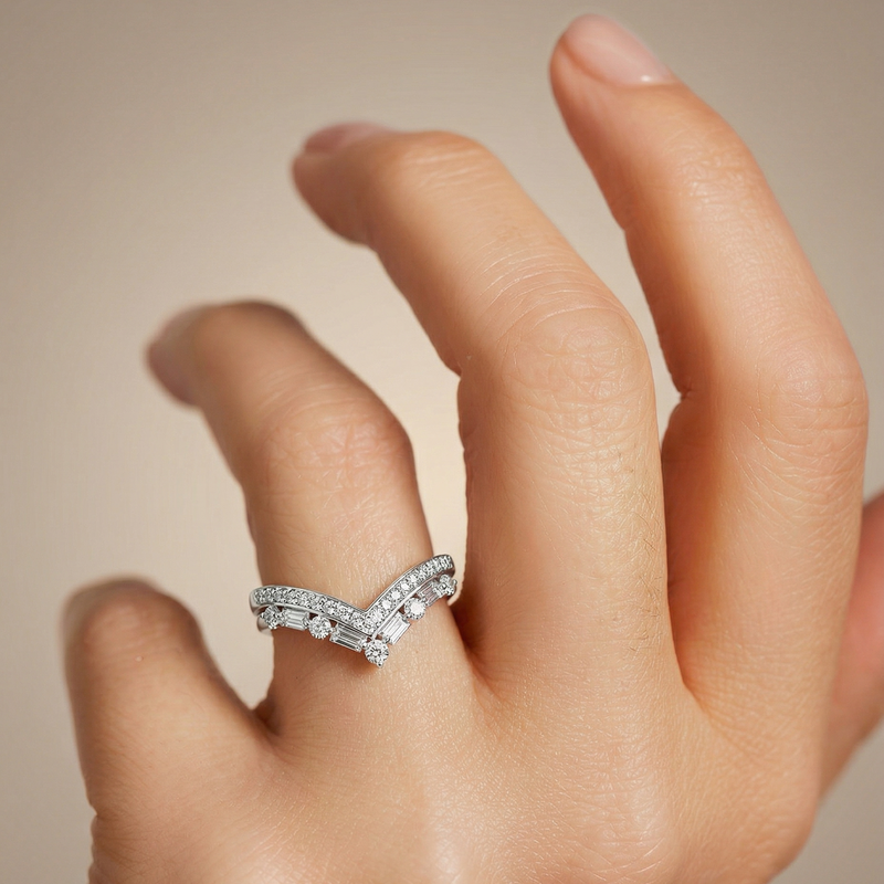 Riviera | 9ct White Gold 0.40ct tw Lab Grown Diamond Wishbone Ring