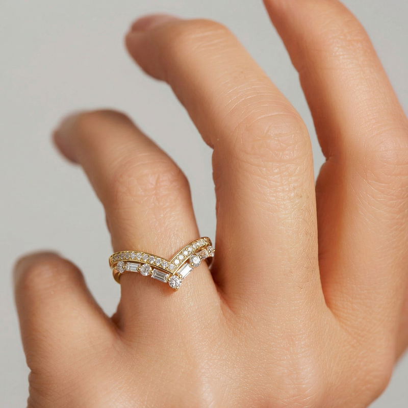 Riviera | 9ct Yellow Gold 0.40ct tw Lab Grown Diamond Wishbone Ring