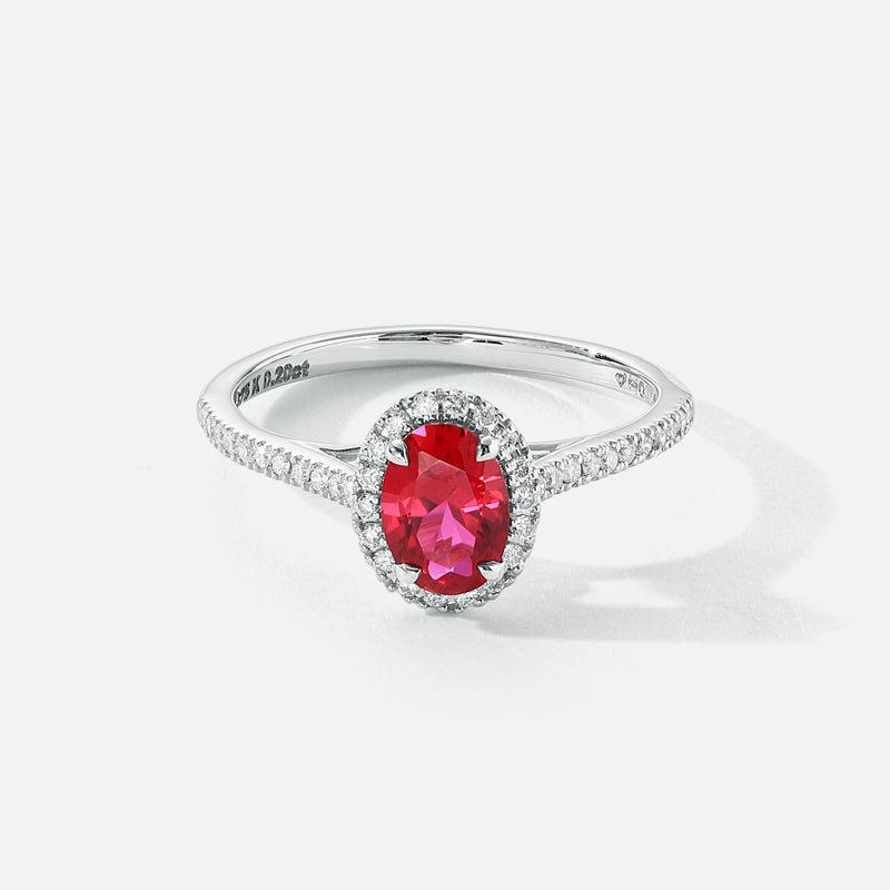 Rosalind | 9ct White Gold 0.20ct tw Lab Grown Ruby and Diamond Ring