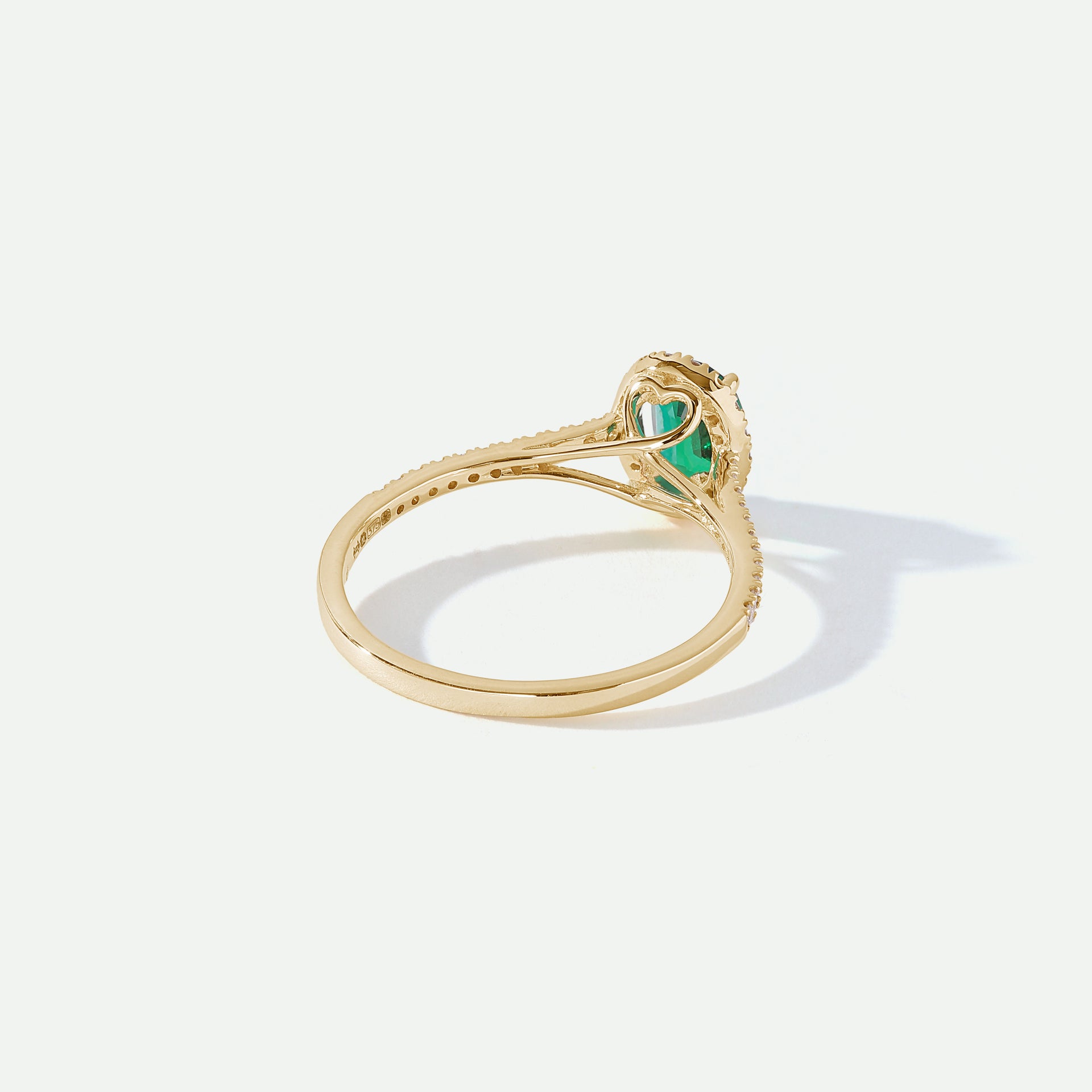 Rosalind | 9ct Yellow Gold 0.20ct tw Lab Grown Diamond and Created Emerald Ring