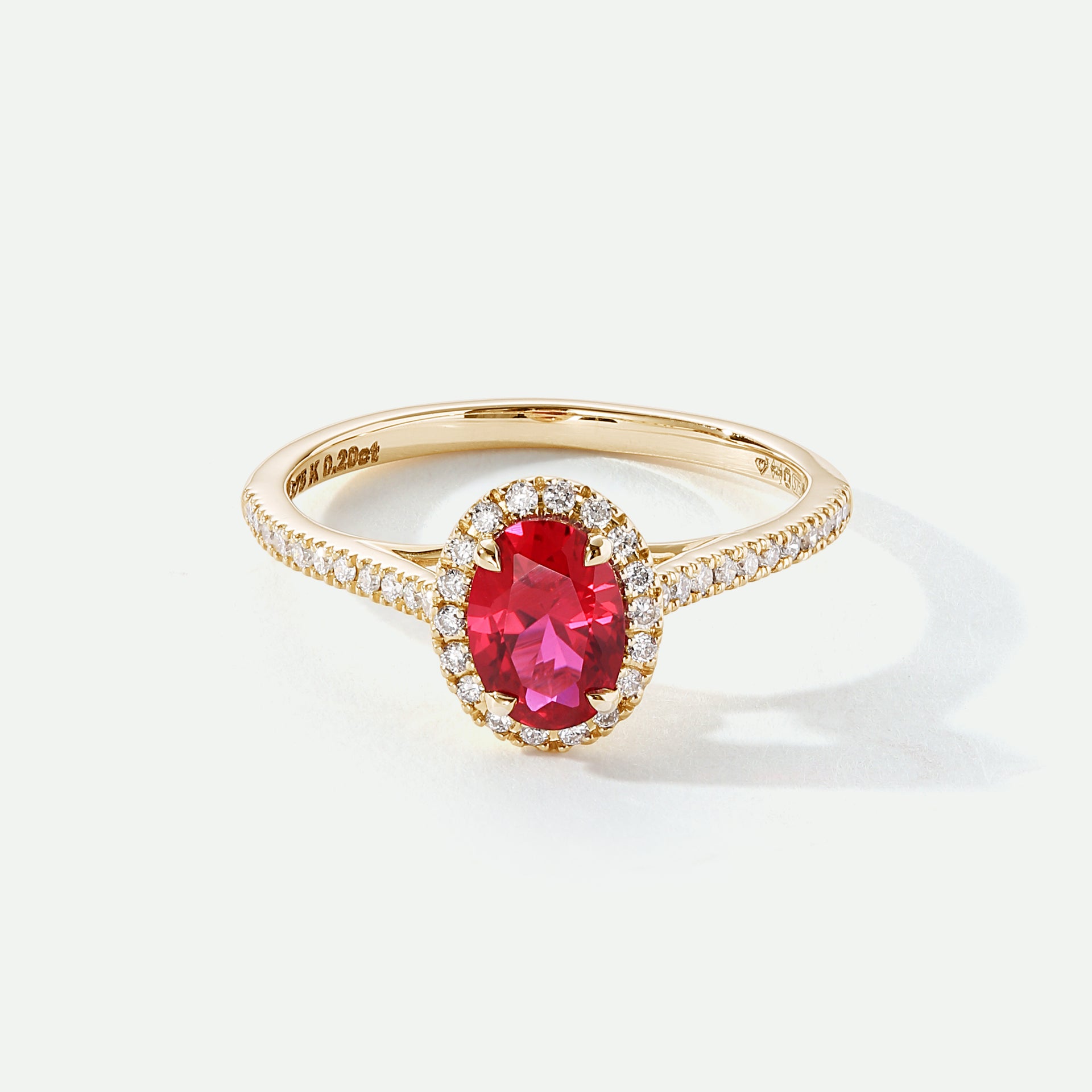 Rosalind | 9ct Yellow Gold 0.20ct tw Lab Grown Diamond and Created Ruby Ring