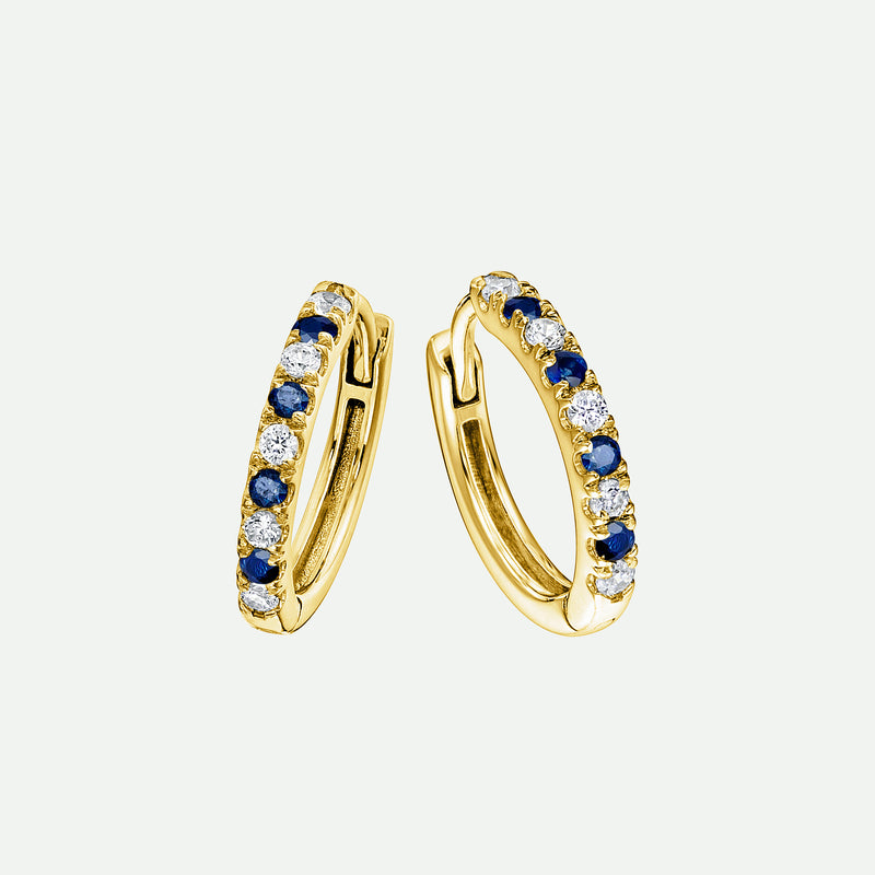 Julia | 9ct Yellow Gold 0.18ct tw Lab Grown Diamond and Created Sapphire Earrings