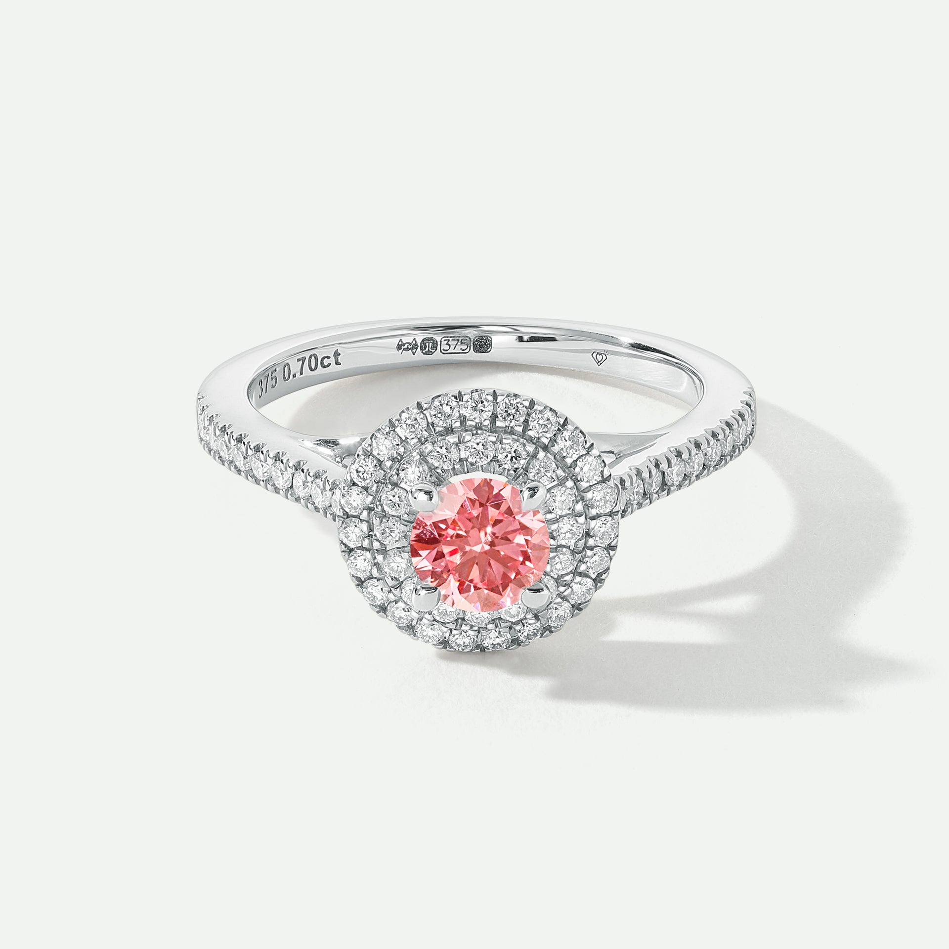 Sienna | 18ct White Gold 0.70ct tw Lab Grown Pink Diamond Ring